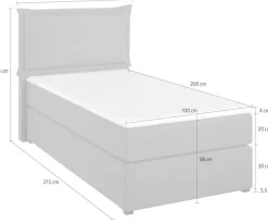 Home affaire Boxspringbett »Lysann« 5fach verstellbares Kopfteil, in 4 Breiten, 3 Matratzenarten