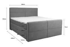 Home affaire Boxspringbett »Lucas, Doppelbett, Polsterbett, Federkernbett, Komforbett, 160,180 cm« inkl. Topper, zwei Bettkästen, Taschen-Federkernmatratze, Härtegrad 3