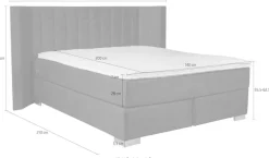 Home affaire Boxspringbett »Piazza« mit Steppung und Kopfteil mit seitlichen Flügeln