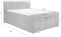 Home affaire Boxspringbett »Rosà« H3/H3, H3/H4, H4/H4 möglich