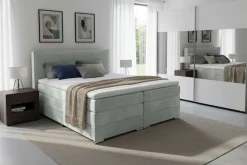 Home affaire Boxspringbett »Romeo, Doppel- & Polsterbett, Federkernbett, Komfortbett, 160, 180 cm« inkl. 6 cm Topper, zwei Bettkästen, Taschen-Federkernmatratze in H4
