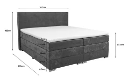 Home affaire Boxspringbett »Romeo, Doppel- & Polsterbett, Federkernbett, Komfortbett, 160, 180 cm« inkl. 6 cm Topper, zwei Bettkästen, Taschen-Federkernmatratze in H4