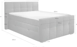 Home affaire Boxspringbett »Rosà« H3/H3, H3/H4, H4/H4 möglich