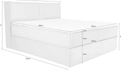 Home affaire Boxspringbett »Sophielle, erhältlich in den Breite 160, 180 & 200cm« inkl. Topper und Taschen-Federkernmatratze