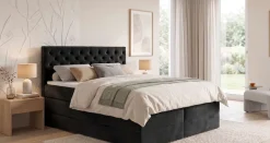 Home affaire Boxspringbett »SELJORD mit Bettkasten, Matratze und Topper, Breite 160 oder 180 cm« Bonnell- oder Taschenfederkernmatratze (H2, H3, H4), mit Knopfheftung