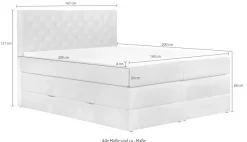 Home affaire Boxspringbett »SELJORD mit Bettkasten, Matratze und Topper, Breite 160 oder 180 cm« Bonnell- oder Taschenfederkernmatratze (H2, H3, H4), mit Knopfheftung