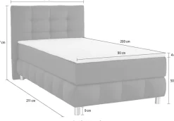 Home affaire Boxspringbett »Salo« incl. Topper, 6 Breiten, 2 Härtegrade, TFK auch in Härtegrad 4