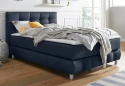 Home affaire Boxspringbett »Salo XXL« in Samtoptik oder Struktur, 6 Breiten in Überlänge 220cm, 4 Härtegrade