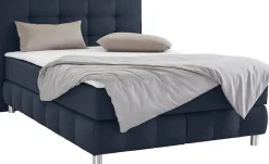 Home affaire Boxspringbett »Salo XXL« in Samtoptik oder Struktur, 6 Breiten in Überlänge 220cm, 4 Härtegrade