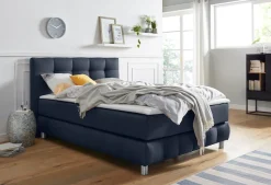 Home affaire Boxspringbett »Salo XXL« in Samtoptik oder Struktur, 6 Breiten in Überlänge 220cm, 4 Härtegrade
