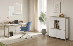 Home affaire Büromöbel-Set »Stranda im Scandi-Style, Home Office, Büro in zwei Farben verfügbar« 2 Stk. tlg. enthält Schreibtisch, Highboard