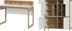 Home affaire Büromöbel-Set »Stranda im Scandi-Style, Home Office, Büro in zwei Farben verfügbar« 2 Stk. tlg. enthält Schreibtisch, Highboard