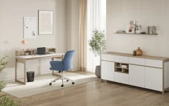 Home affaire Büromöbel-Set »Stranda im Scandi-Style, Home Office, Büro in zwei Farben verfügbar« 3 Stk. tlg. enthält Schreibtisch, Sideboard und Wandboard