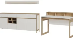 Home affaire Büromöbel-Set »Stranda im Scandi-Style, Home Office, Büro in zwei Farben verfügbar« 3 Stk. tlg. enthält Schreibtisch, Sideboard und Wandboard