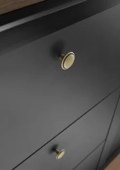Home affaire Buffet »Lincoln, Hochschrank im Landhausstil, moderner Schrank« edles Design, messingfarbene Knopfgriffe, vielseitig einsetzbar