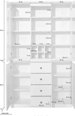 Home affaire Buffet »Örebro« zeitloser Landhausstil, mit Vollauszug, Beleuchtung optional