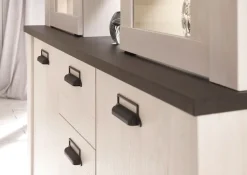 Home affaire Buffet »Sherwood, Hochschrank im Industrial-Style, Hochschrank, Küchenschrank« mit Scheunentorbeschlag & Apothekergriffen, in 2 Farben erhältlich