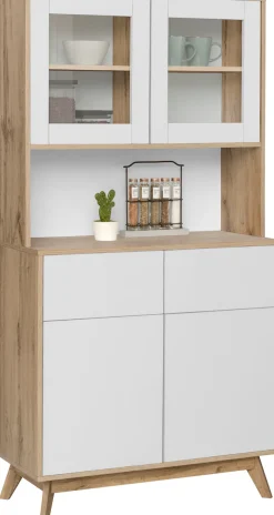 Home affaire Buffet »Skandi« 2 Glastüren, 2 Holztüren und 2 Schubkasten, Breite 84cm, Höhe 165cm