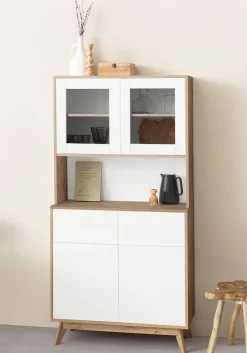 Home affaire Buffet »Skandi« 2 Glastüren, 2 Holztüren und 2 Schubkasten, Breite 84cm, Höhe 165cm
