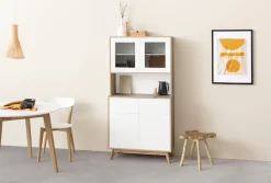 Home affaire Buffet »Skandi« 2 Glastüren, 2 Holztüren und 2 Schubkasten, Breite 84cm, Höhe 165cm