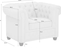 Home affaire Chesterfield-Sessel »New Castle Sessel« hochwertige Knopfheftung, B/T/H: 104/86/72 cm