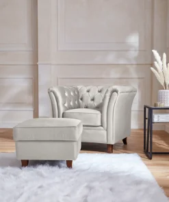 Home affaire Chesterfield-Sessel »Reims Cocktailsessel, Sessel« mit echter Chesterfield-Knopfheftung, hochwertige Verarbeitung