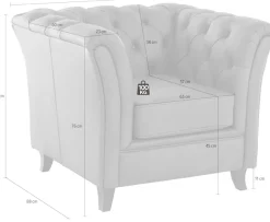 Home affaire Chesterfield-Sessel »Reims Cocktailsessel, Sessel« mit echter Chesterfield-Knopfheftung, hochwertige Verarbeitung