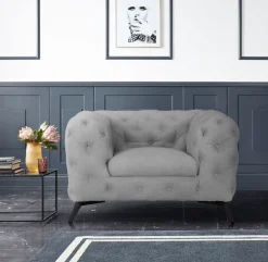 Home affaire Chesterfield-Sessel »Glynis Sessel« aufwändige Knopfheftung, moderne Chesterfield Optik, Fußfarbe wählbar