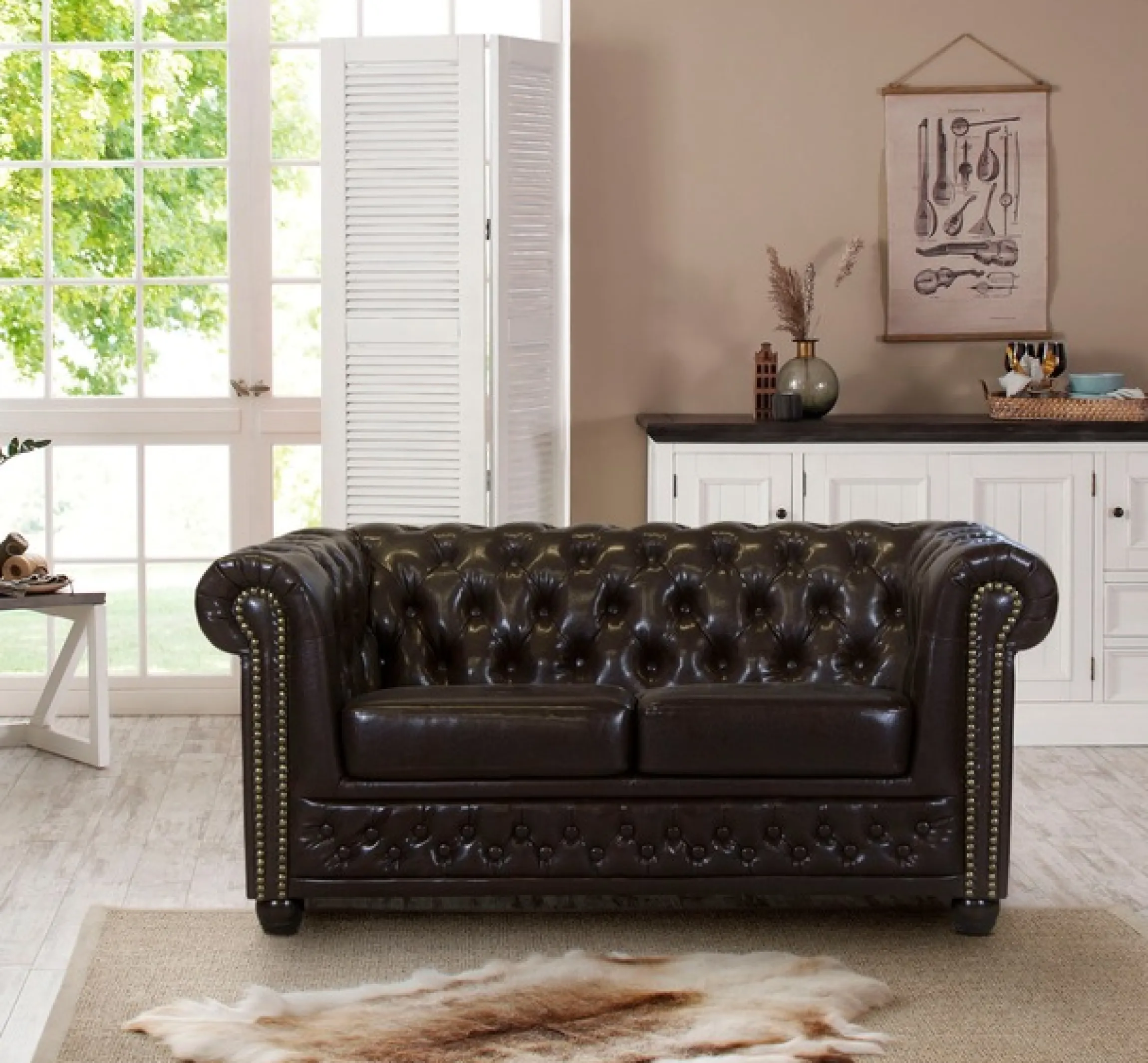 Home affaire Chesterfield-Sofa »Rysum« Chesterfield-Optik, in 2 Bezugsqualitäten