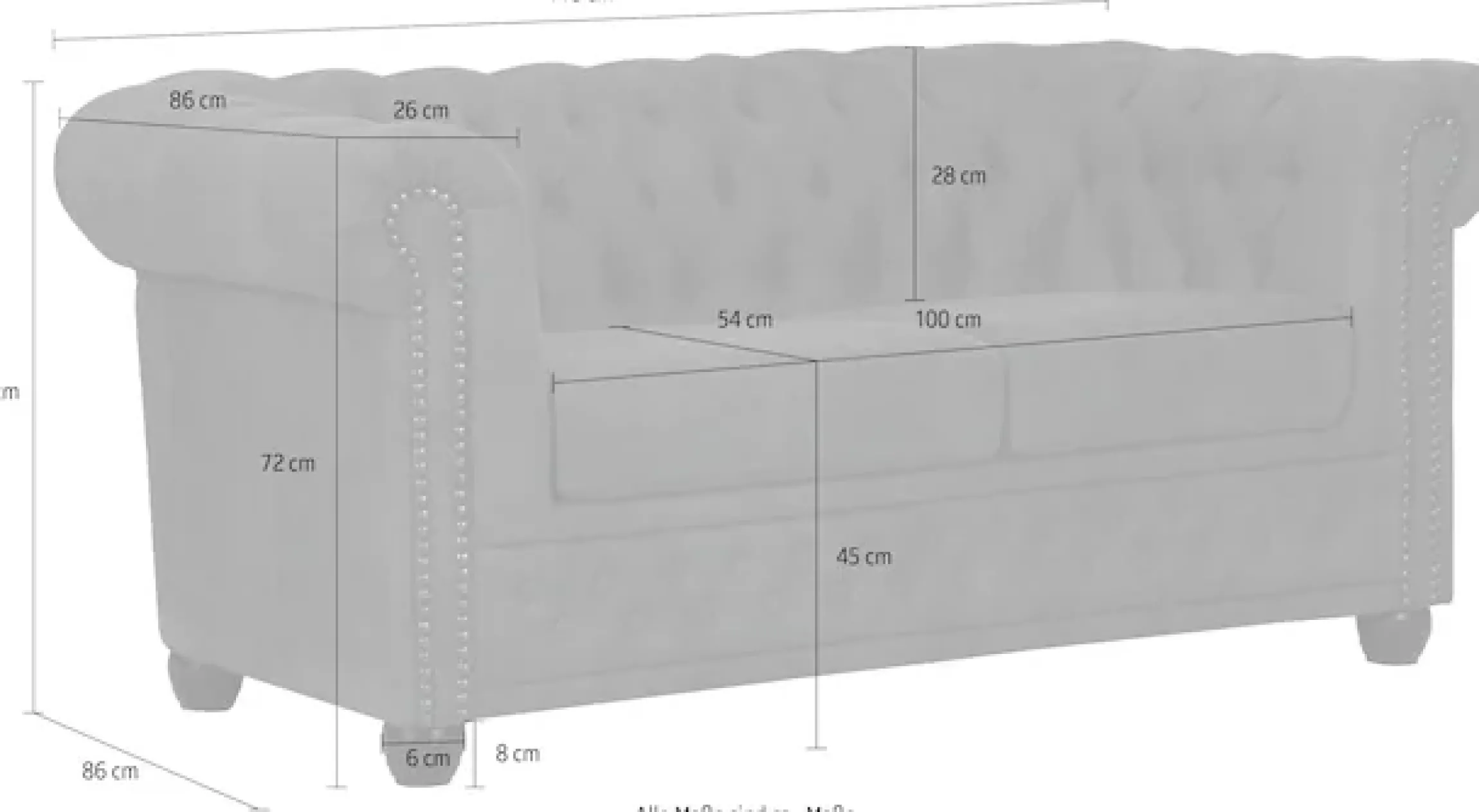 Home affaire Chesterfield-Sofa »Rysum« Chesterfield-Optik, in 2 Bezugsqualitäten