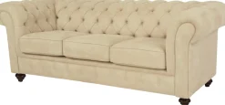 Home affaire Chesterfield-Sofa »Duc 3-Sitzer« hochwertige Knopfheftung im Rücken, Samtoptik mit changierender Optik