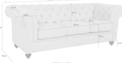 Home affaire Chesterfield-Sofa »Duc 3-Sitzer« hochwertige Knopfheftung im Rücken, Samtoptik mit changierender Optik