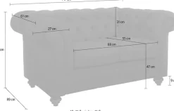 Home affaire Chesterfield-Sofa »Duc 2-Sitzer« hochwertige Knopfheftung im Rücken, Samtoptik mit changierender Optik