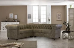 Home affaire Chesterfield-Sofa »Rysum L-Form« Chesterfield-Optik , gleichschenklig