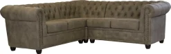 Home affaire Chesterfield-Sofa »Rysum L-Form« Chesterfield-Optik , gleichschenklig