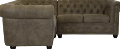 Home affaire Chesterfield-Sofa »Rysum L-Form« Chesterfield-Optik , gleichschenklig