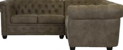 Home affaire Chesterfield-Sofa »Rysum L-Form« Chesterfield-Optik , gleichschenklig