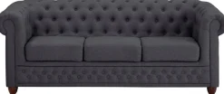 Home affaire Chesterfield-Sofa »New Castle« mit hochwertiger Knopfheftung in Chesterfield-Design, B/T/H: 203/86/72