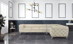 Home affaire Chesterfield-Sofa »Ecksofa GLYNIS L-Form mit Wellenunterfederung, Maße B/T/H 323/264/75cm« aufwändige Knopfheftung, moderne Chesterfield Optik, Fußfarbe wählbar
