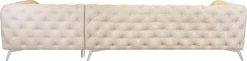 Home affaire Chesterfield-Sofa »Ecksofa GLYNIS L-Form mit Wellenunterfederung, Maße B/T/H 323/264/75cm« aufwändige Knopfheftung, moderne Chesterfield Optik, Fußfarbe wählbar
