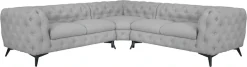 Home affaire Chesterfield-Sofa »Ecksofa GLYNIS L-Form mit Wellenunterfederung, Maße B/T/H 264/264/75cm« aufwändige Knopfheftung, moderne Chesterfield Optik, Fußfarbe wählbar