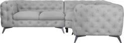 Home affaire Chesterfield-Sofa »Ecksofa GLYNIS L-Form mit Wellenunterfederung, Maße B/T/H 264/264/75cm« aufwändige Knopfheftung, moderne Chesterfield Optik, Fußfarbe wählbar