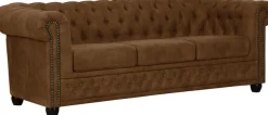 Home affaire Chesterfield-Sofa »Rysum« Chesterfield-Optik, in 2 Bezugsqualitäten, 2 Ausf. schnell lieferbar