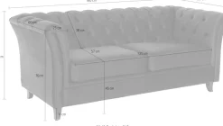 Home affaire Chesterfield-Sofa »Reims« mit echter Chesterfield-Knopfheftung, hochwertige Verarbeitung