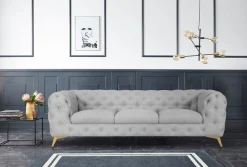 Home affaire Chesterfield-Sofa »Glynis« aufwändige Knopfheftung, moderne Chesterfield Optik, Fußfarbe wählbar