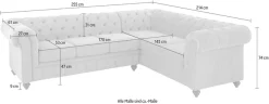 Home affaire Chesterfield-Sofa »Duc Ecksofa L-Form« hochwertige Knopfheftung im Rücken, Samtoptik mit changierender Optik