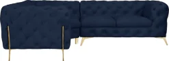 Home affaire Chesterfield-Sofa »Amaury L-Form« moderne Chersterfield-Optik, Breite 262 cm, Fußfarbe wählbar