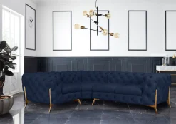 Home affaire Chesterfield-Sofa »Amaury L-Form« moderne Chersterfield-Optik, Breite 262 cm, Fußfarbe wählbar