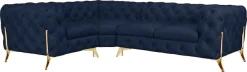 Home affaire Chesterfield-Sofa »Amaury L-Form« moderne Chersterfield-Optik, Breite 262 cm, Fußfarbe wählbar