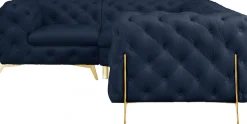 Home affaire Chesterfield-Sofa »Amaury L-Form« moderne Chersterfield-Optik, Breite 262 cm, Fußfarbe wählbar